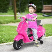 Electric Motorcycle for Children with MP3 Music and Headlights, Faux Leather and Metal, Pink