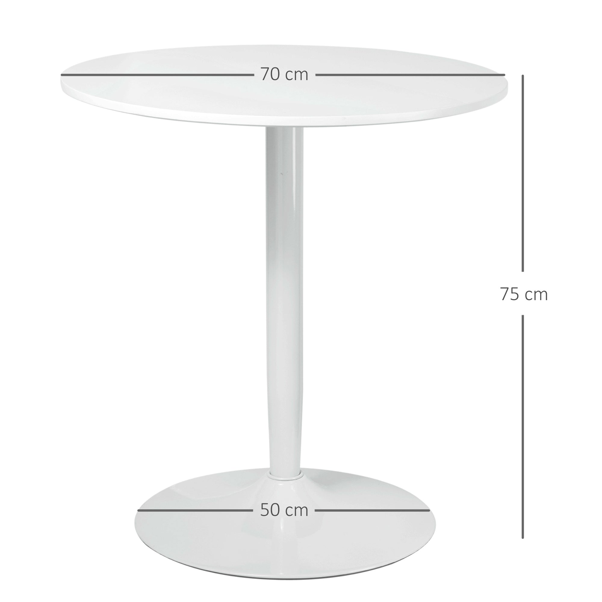 Round Dining Table, Modern Kitchen for 2, Steel