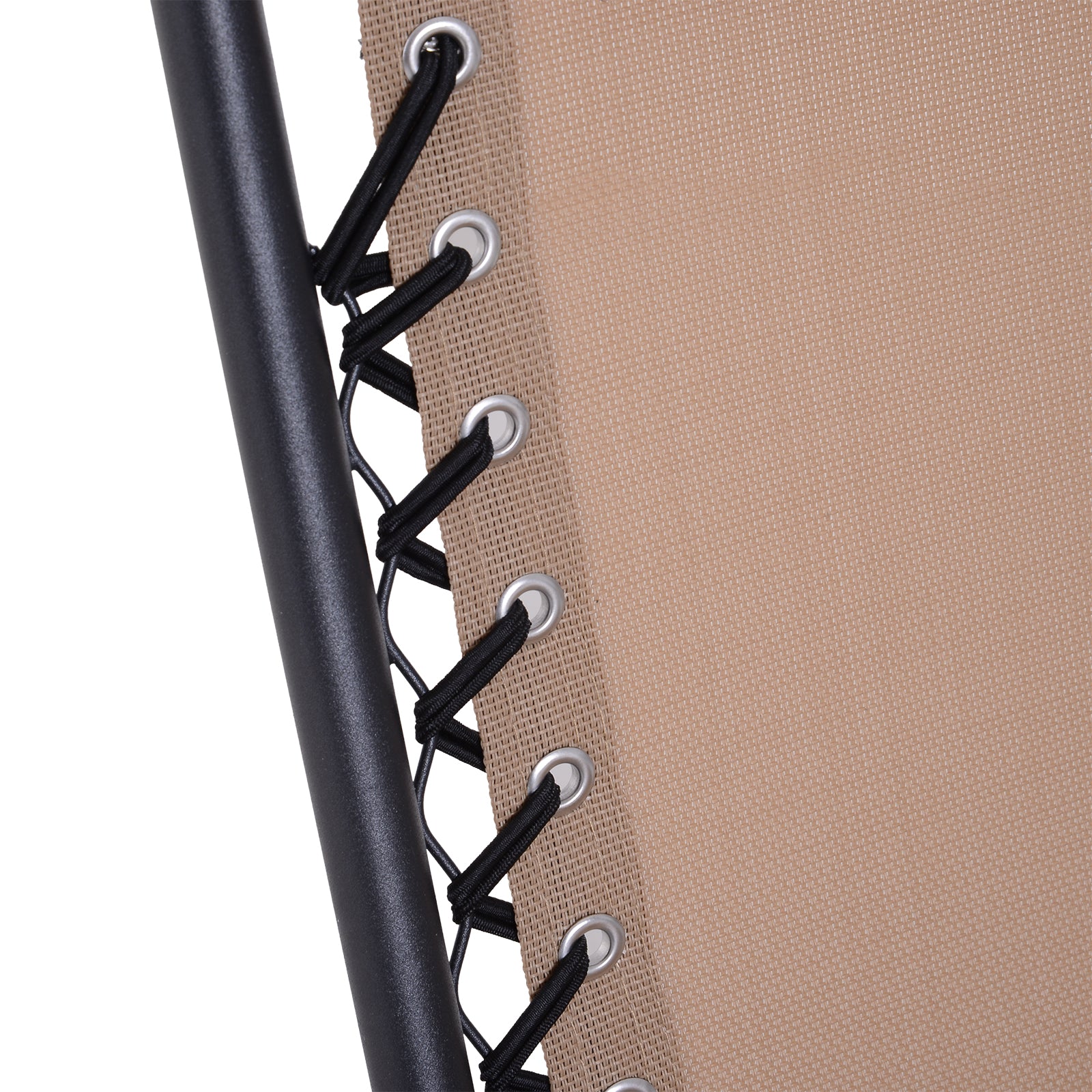 Zero Gravity Chair Folding Reclining Sun Lounger with Head Pillow, Beige