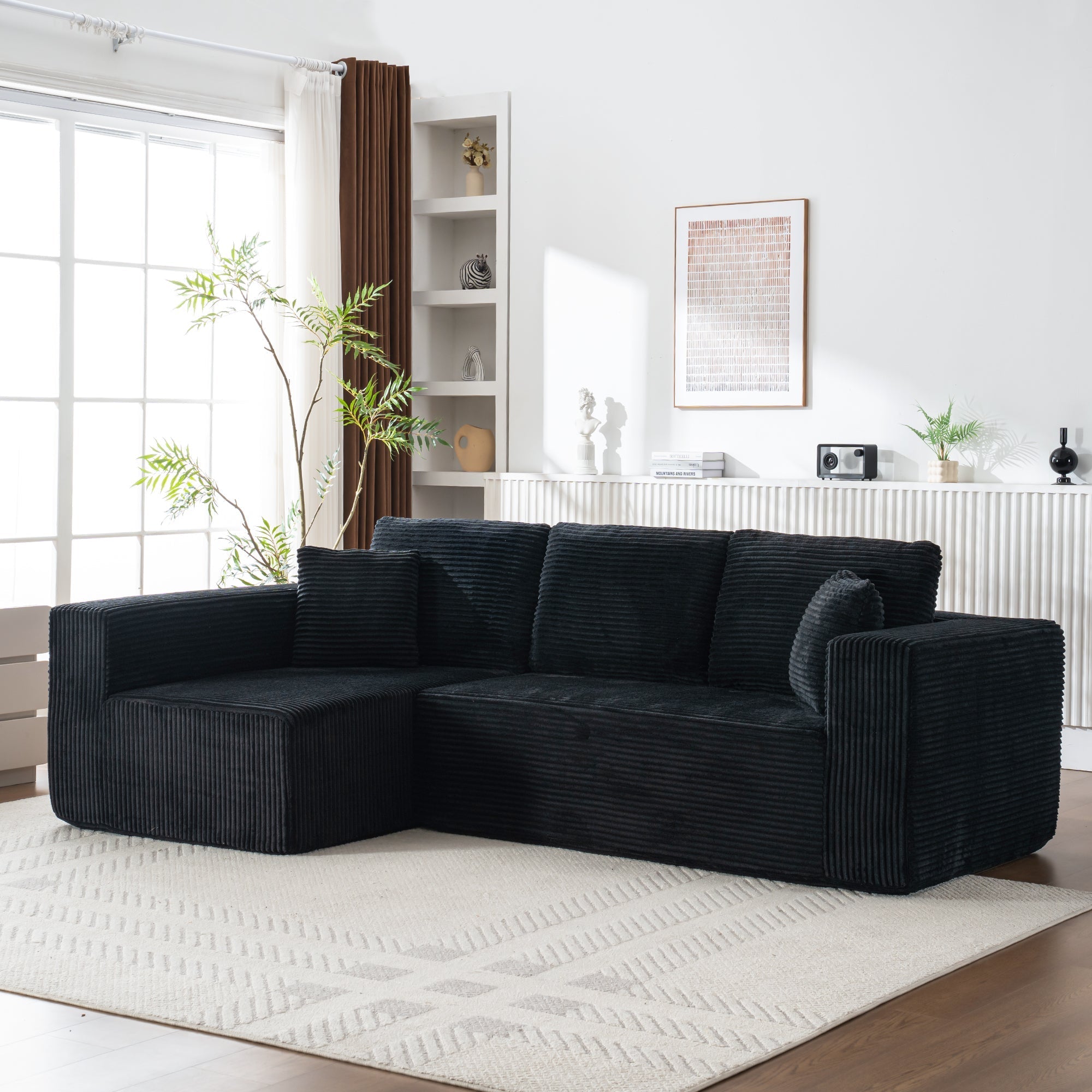 Wide Armchair Modular L-Shaped Chaise Lounge - Core Fabric