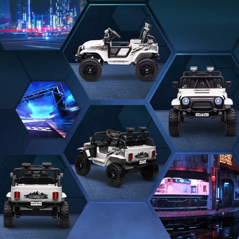 Electric Children's Car, 12V Off-Road with Remote Control, White
