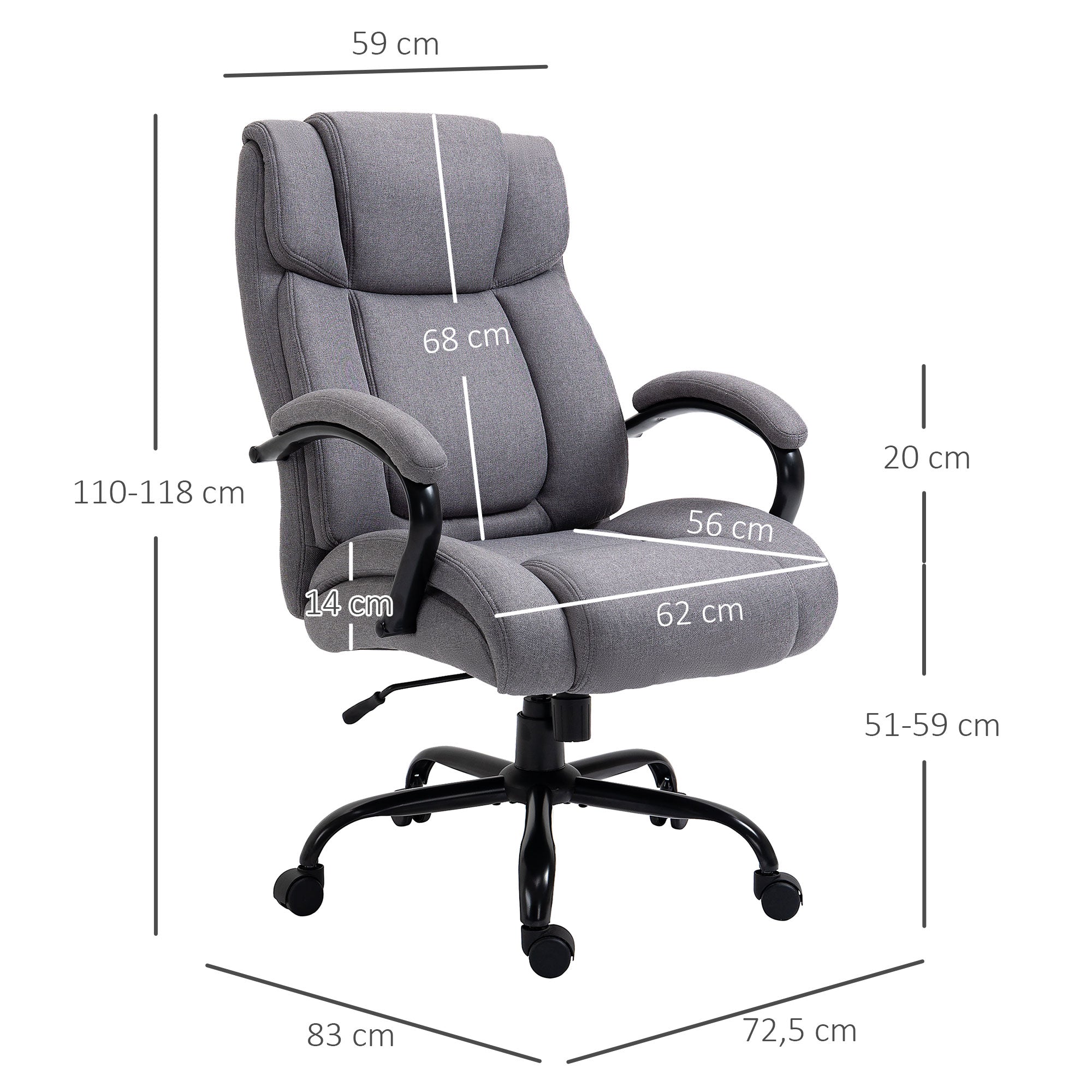 Office/Desk/Gaming Chair Swivel Rocking Ergonomic Padded 220kg Load Capacity