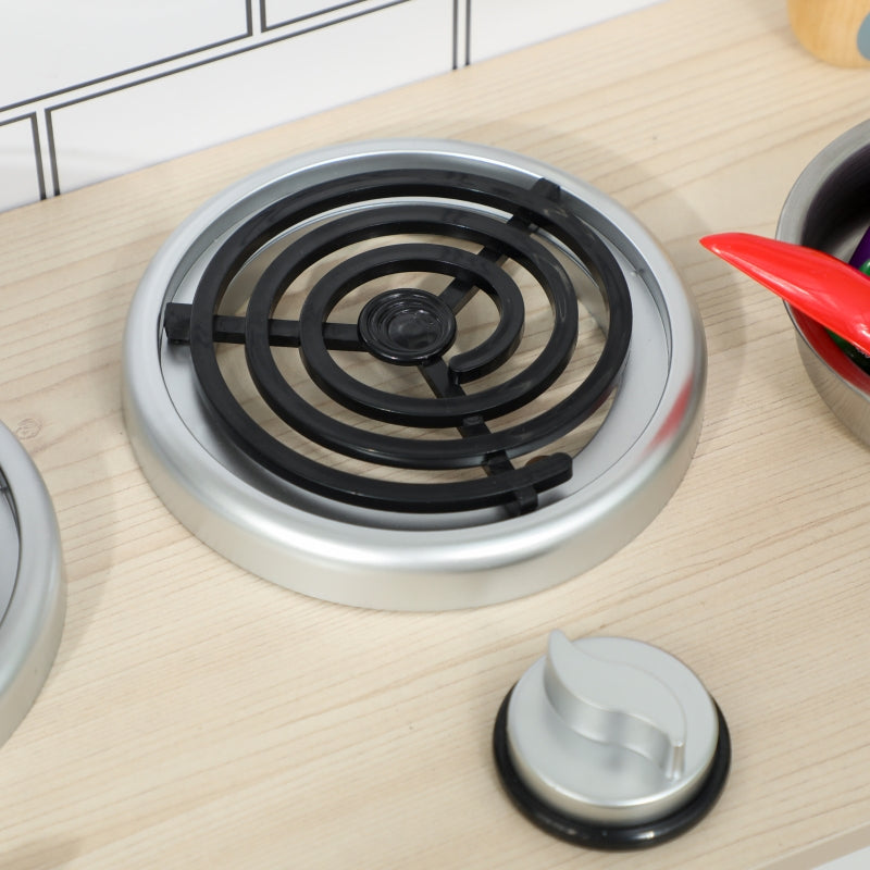 Children's Play Kitchen with Oven Sink and Accessories, White