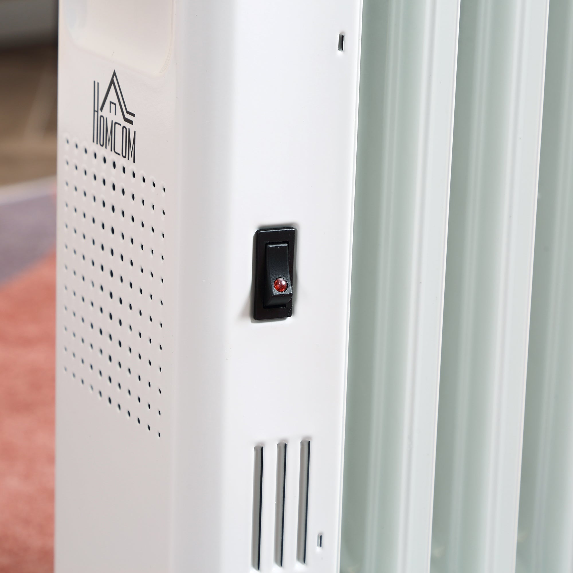 Portable Oil-Filled Radiator, 2290-2720W, 3 Heat, 24-Hour Timing, White Steel