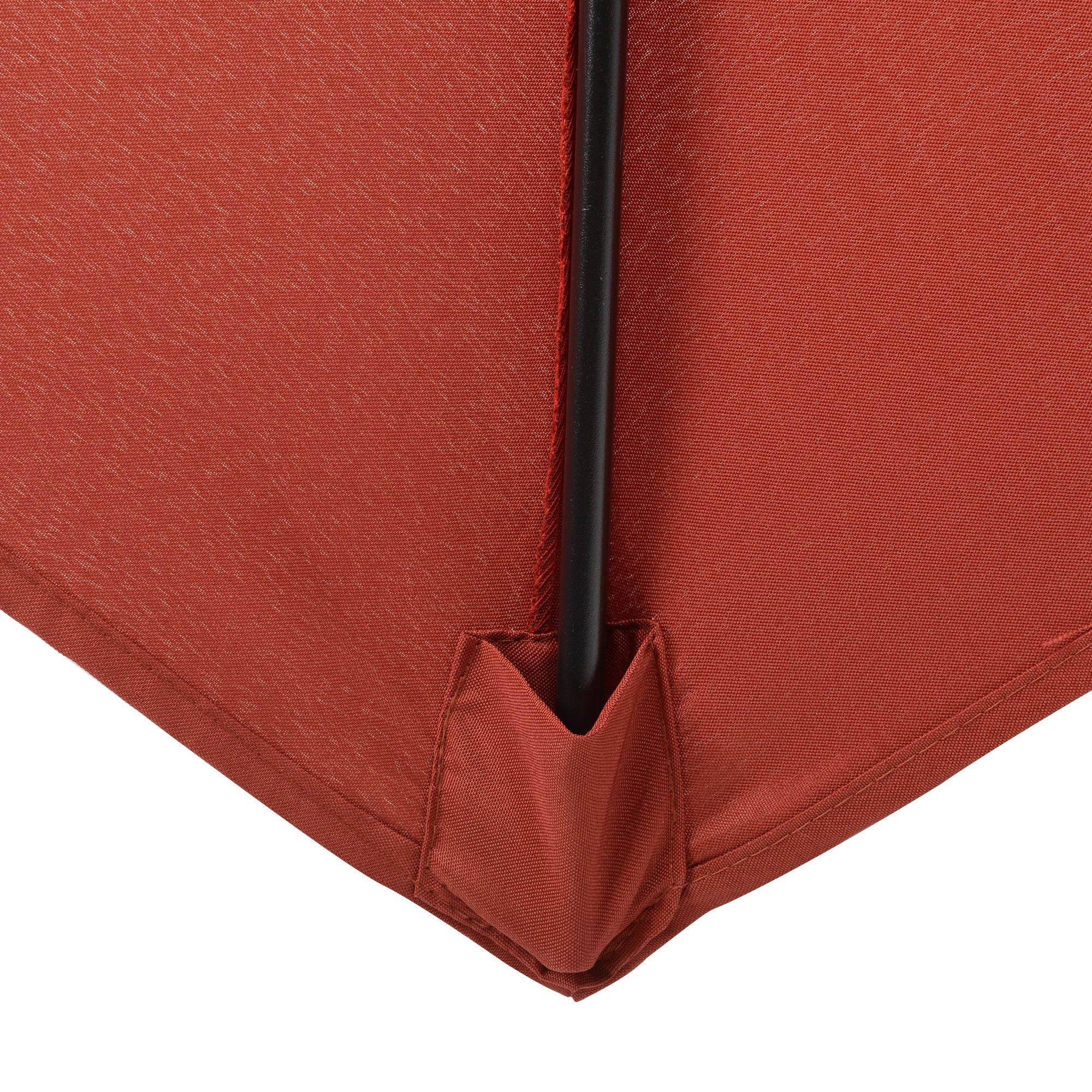 Parasol Ø196 cm Rotating Tilt Windproof Hexagonal Wine Red