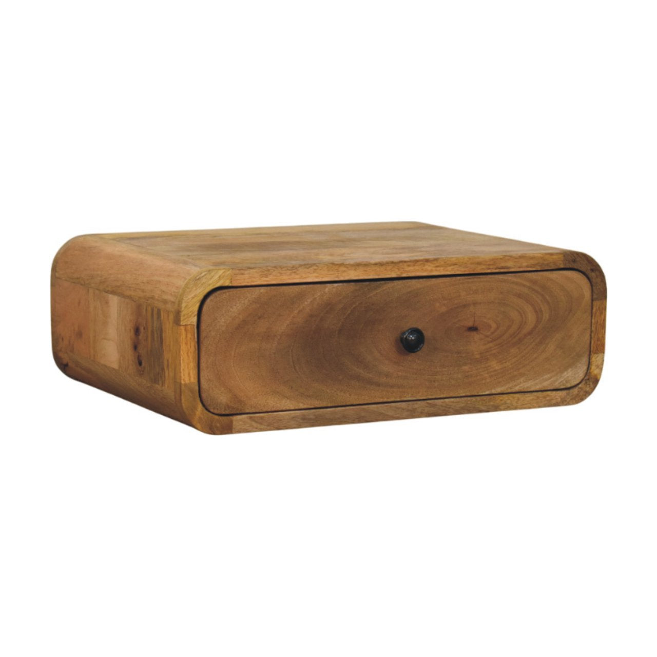 Solid Wood Avora Wall-Mounted 1 Drawer Nightstand, Oak-ish Brown