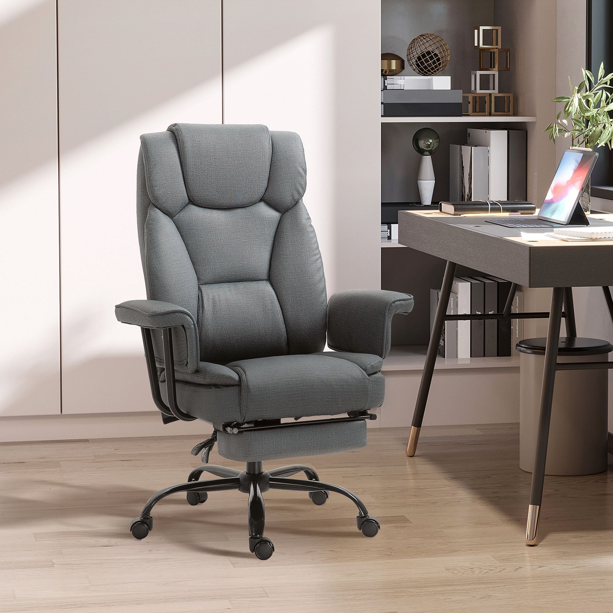 Vinsetto Office Chair, Reclining Ergonomic, Gray