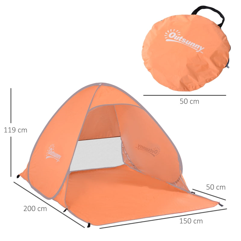 2 Person Pop Up UV Shelter Shade - Orange