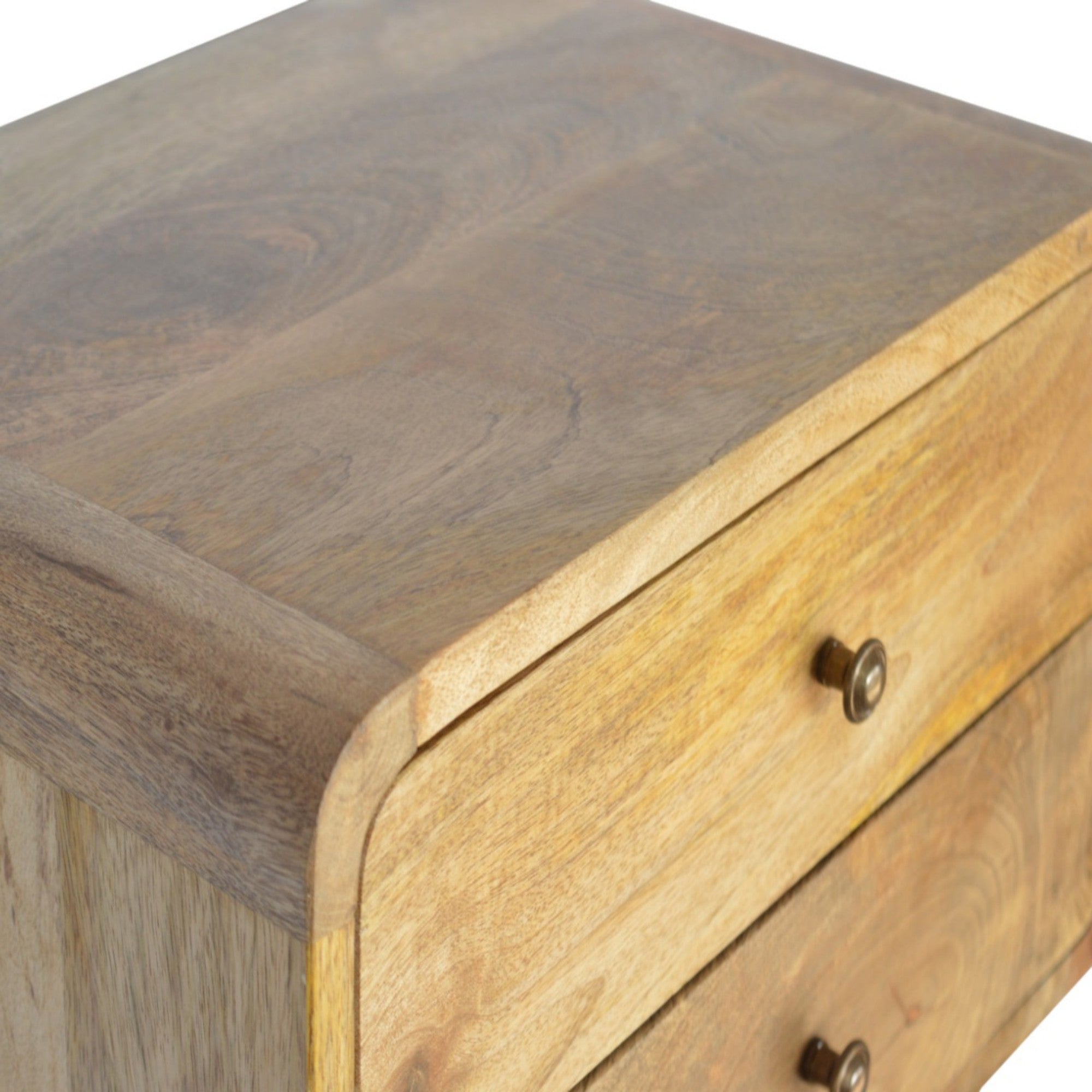 Solid Wood Floating Bedside 2 Drawer Brown