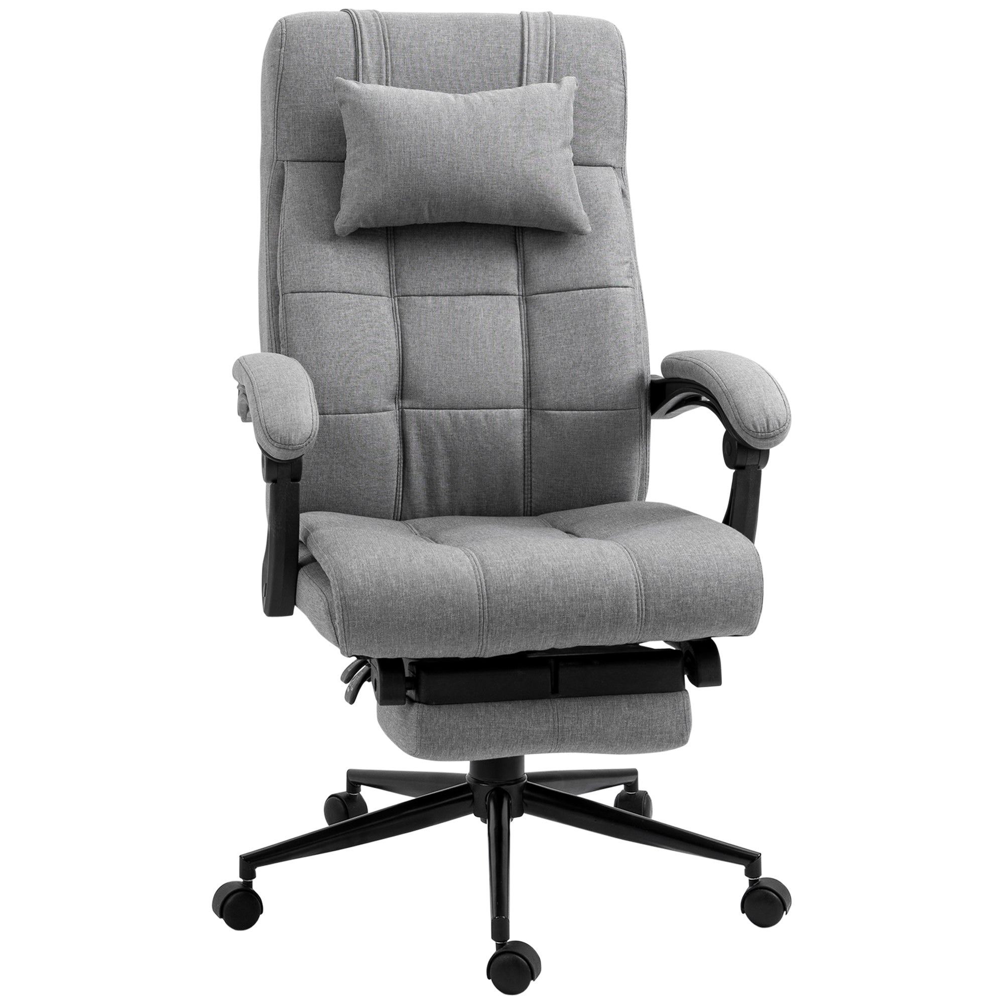 Office Chair Ergonomic Swivel Adjustable with Footrest, Linen