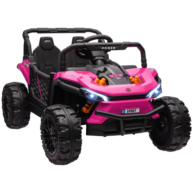 12V Battery Powered Ride-on Truck with Remote & Lights, Pink