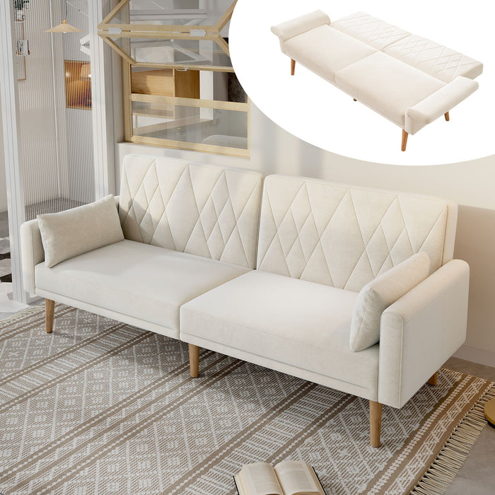 Sofa Bed, Two-Seater, Sleep Function, Velvet Fabric