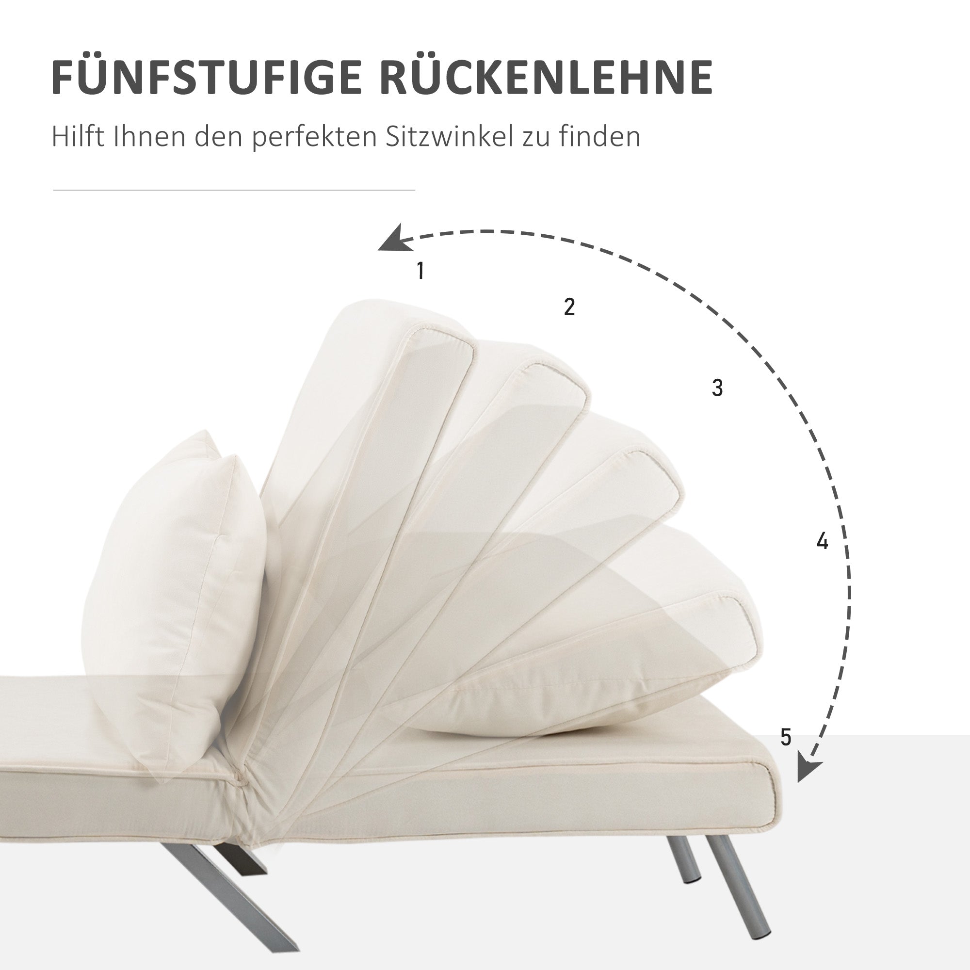 3-in-1 Sofa Bed Sleeper Chair Guest Folding Mattress Chaise Longue 65x69x80cm Polyester Cream
