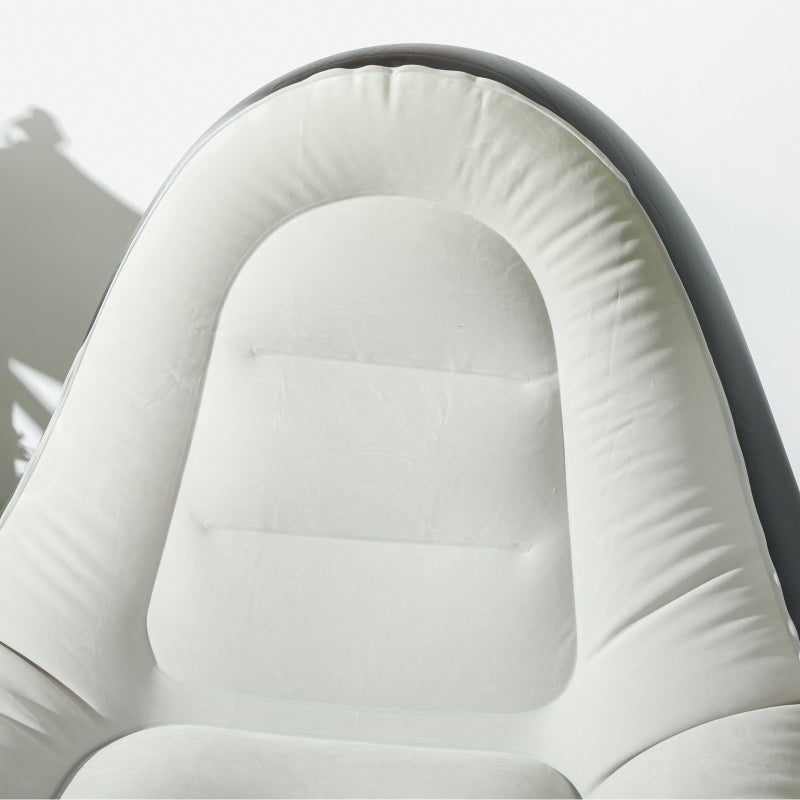 Inflatable Sofa with Footstool, Air Sofa with Cup Holder, Light Grey