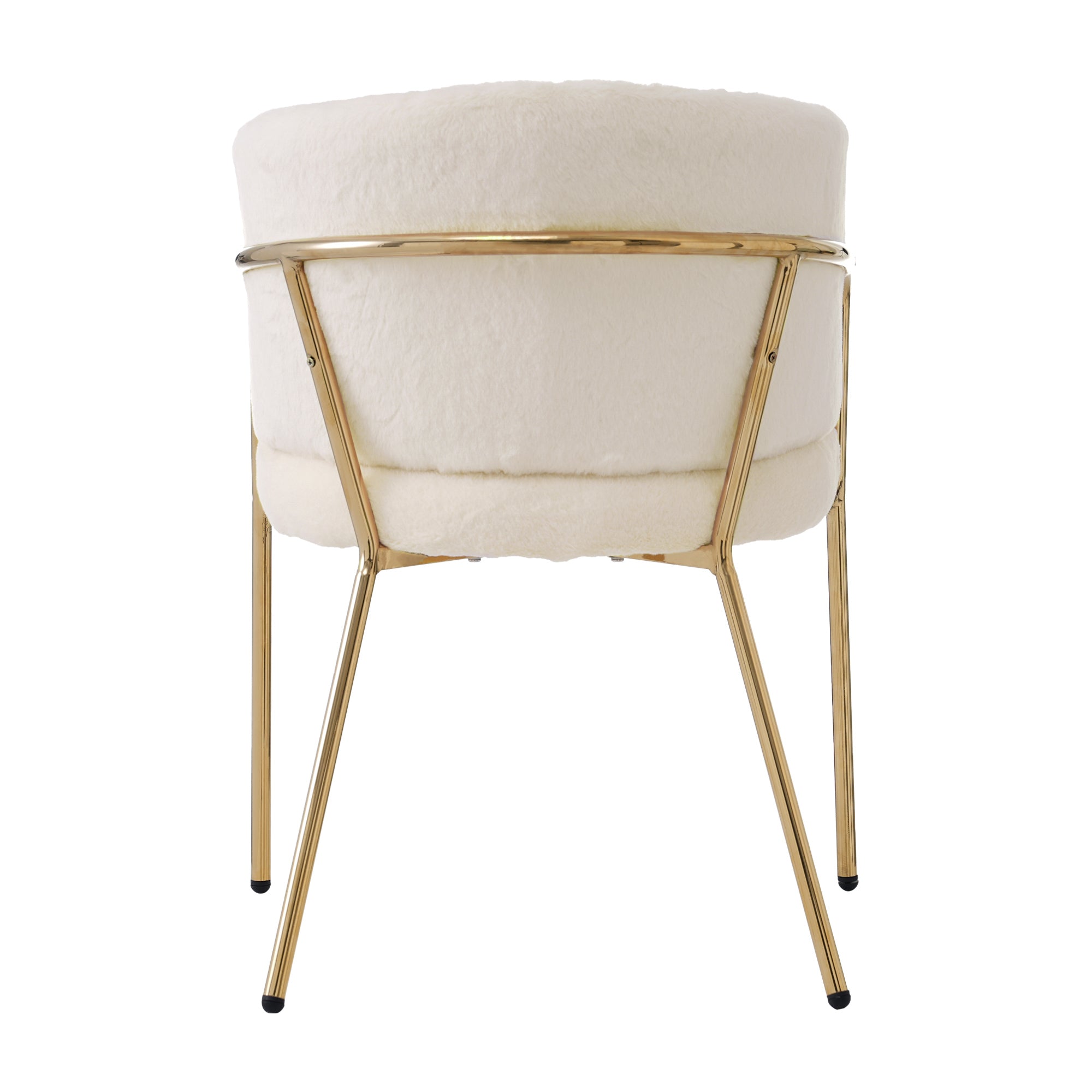 Leisure Chair, Single, Metal Legs, Imitation Rabbit Down Beige