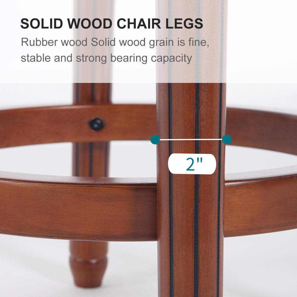 Cow Top Leather Bar Stools 360° Swivel with Backs Bar/Counter Height - Wooden/Leather