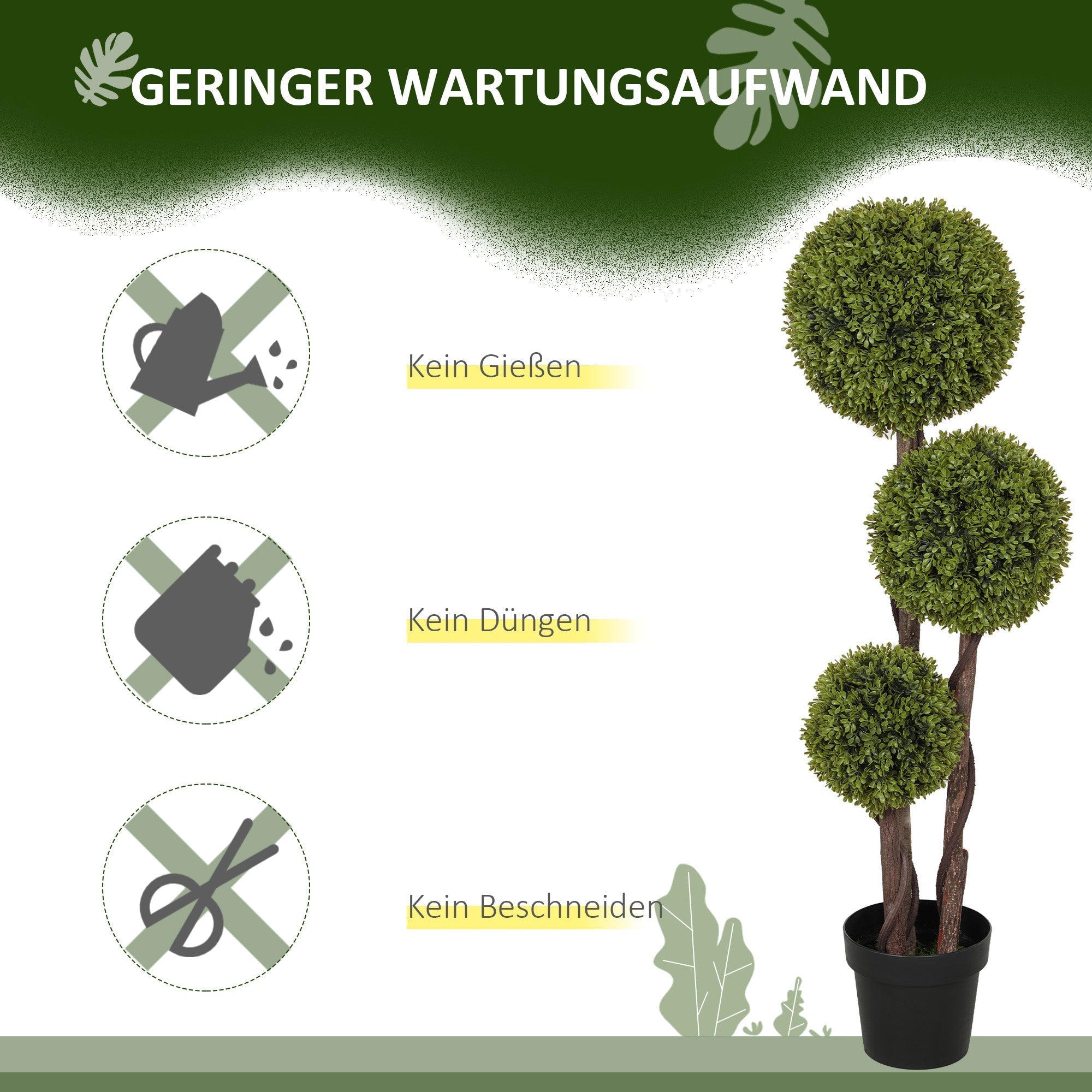 Artificial Boxwood 115 cm Decorative Plant in Pot for Home/Office Green