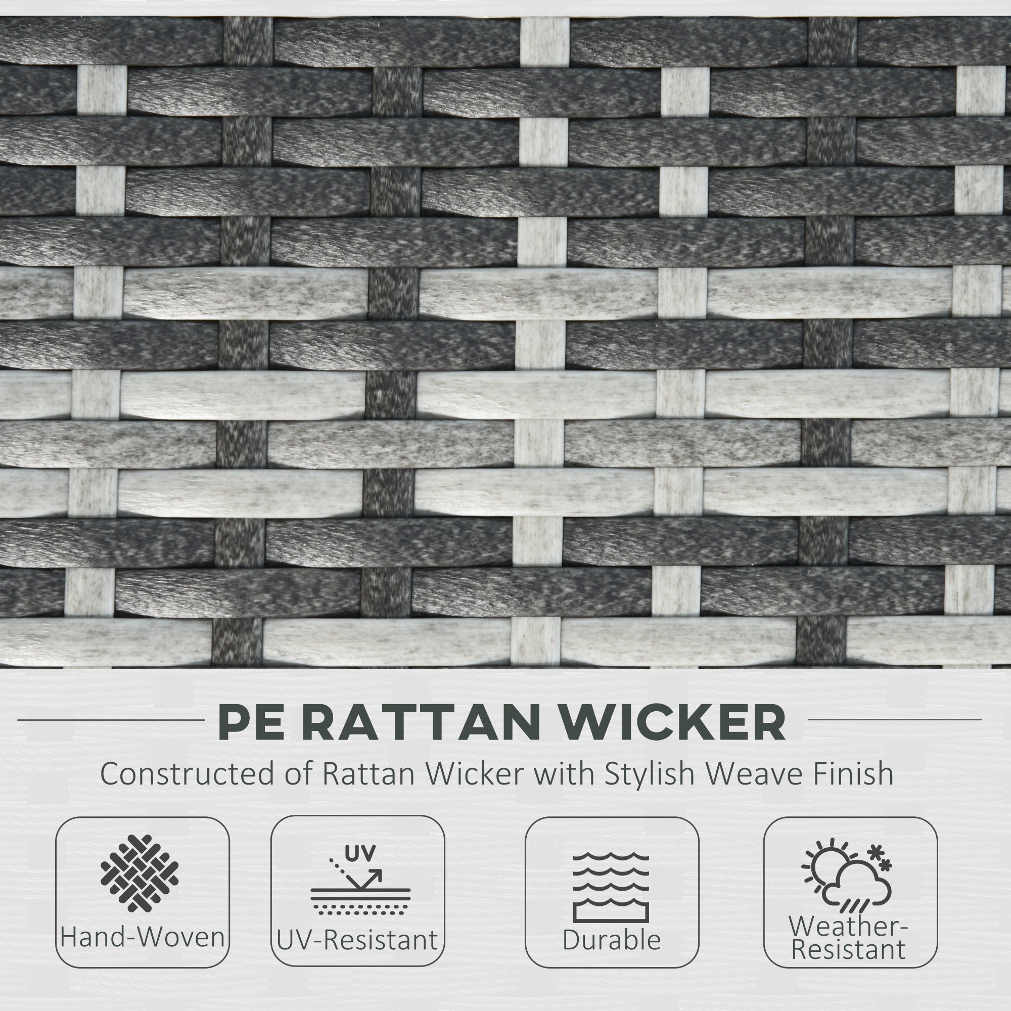 6 PC Rattan Sofa Set Sectional Wicker Weave with Coffee Table and Cushions Grey