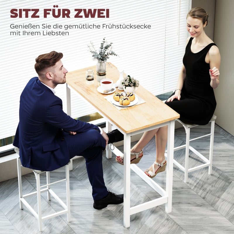 Bartisch, kompakt, für 2 Personen, Eichendekor Naturholz+Weiß