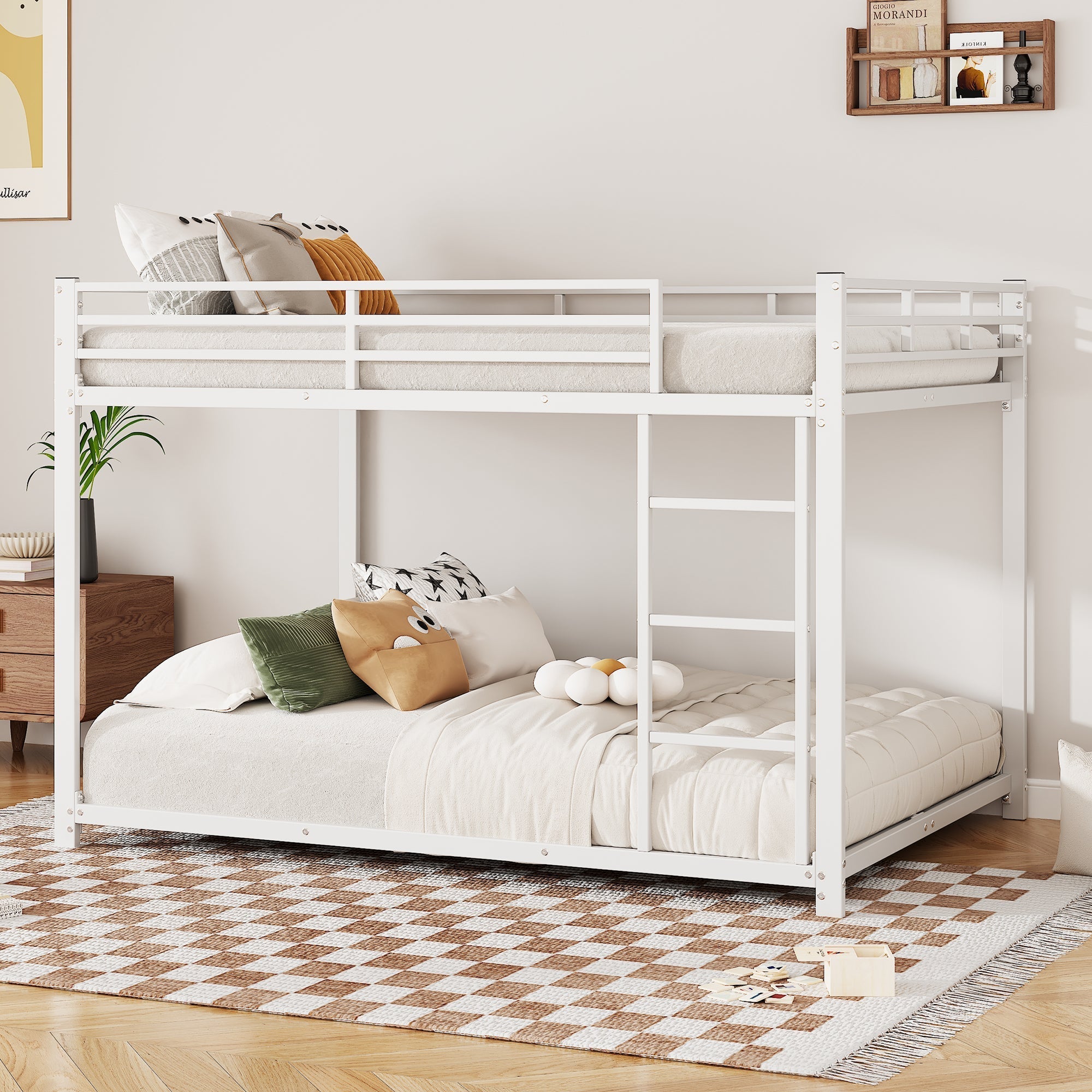 Bunk Bed 140x200cm Classic Iron Frame - White