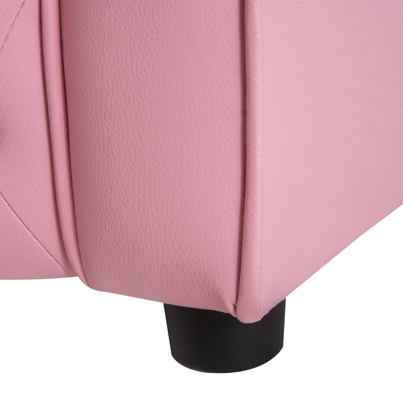 Children's Armchair Sofa Wood Legs Foam Cushion - Pink