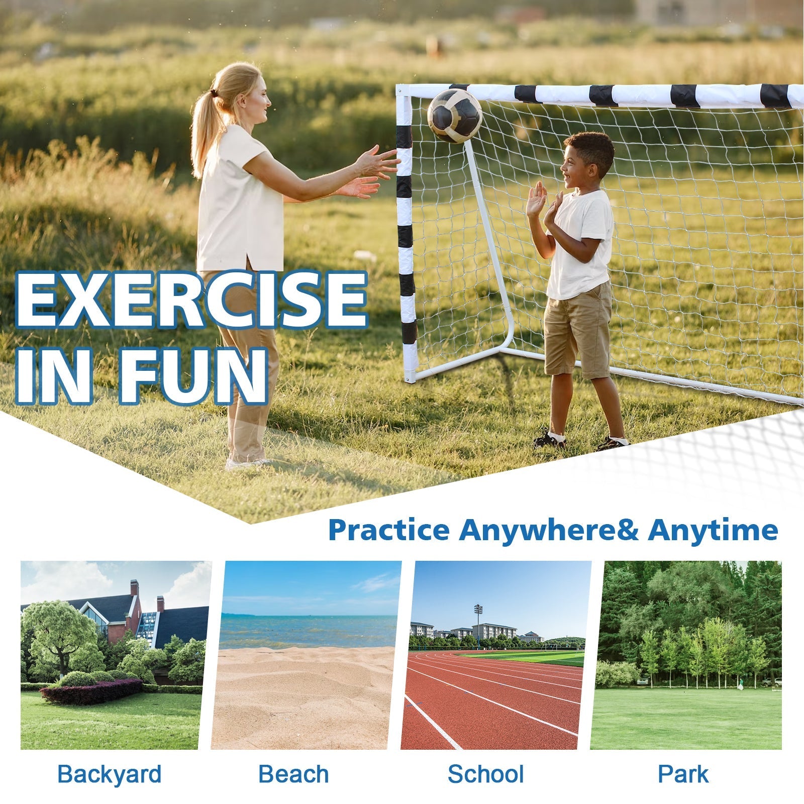 Kids Soccer Goal, Portable Backyard Net 305x201cm