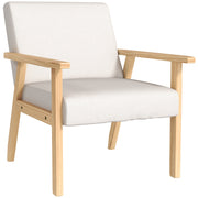Loungesessel mit Armlehnen, Esszimmer, entspannend, gepolstert, Cremeweiß