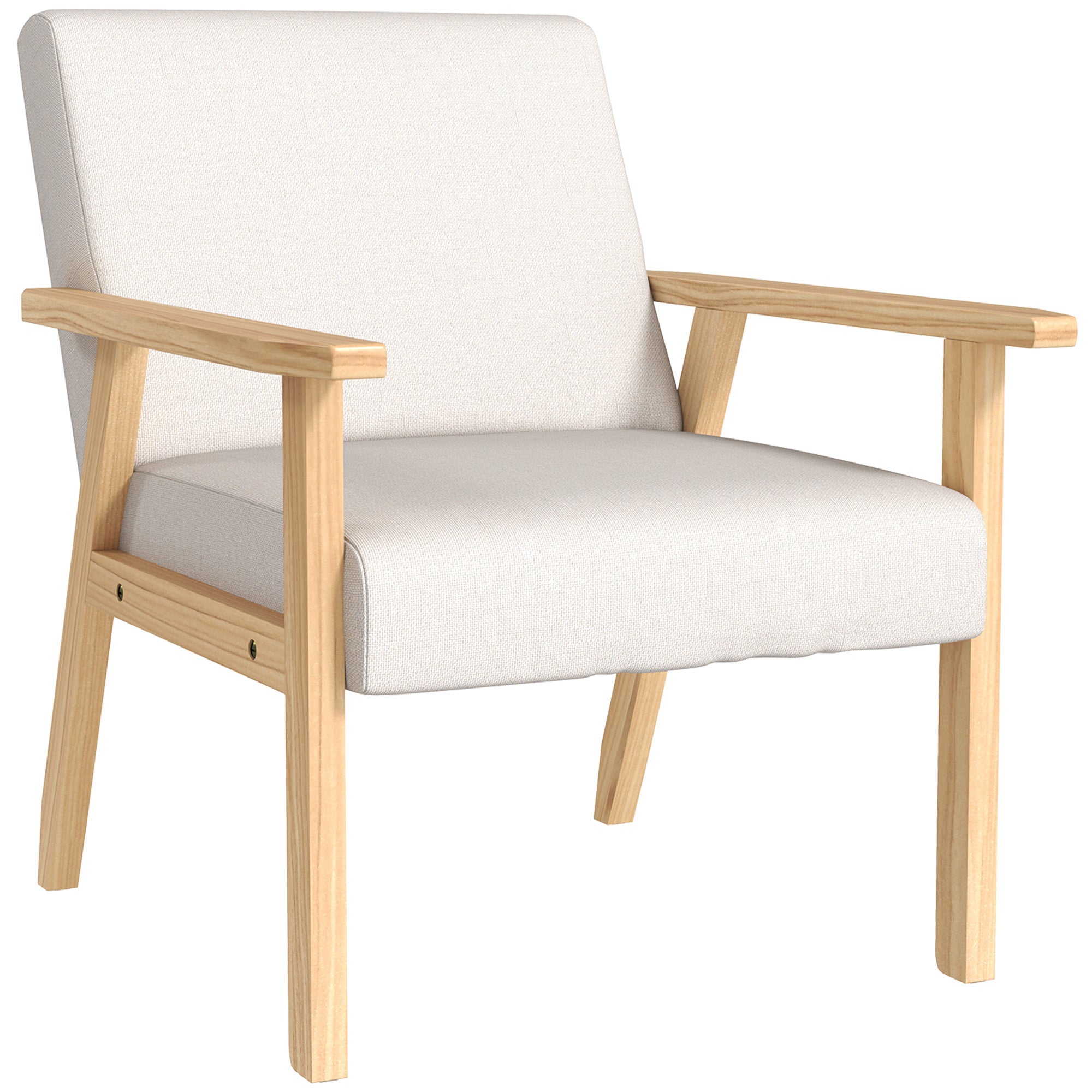 Loungesessel mit Armlehnen, Esszimmer, entspannend, gepolstert, Cremeweiß