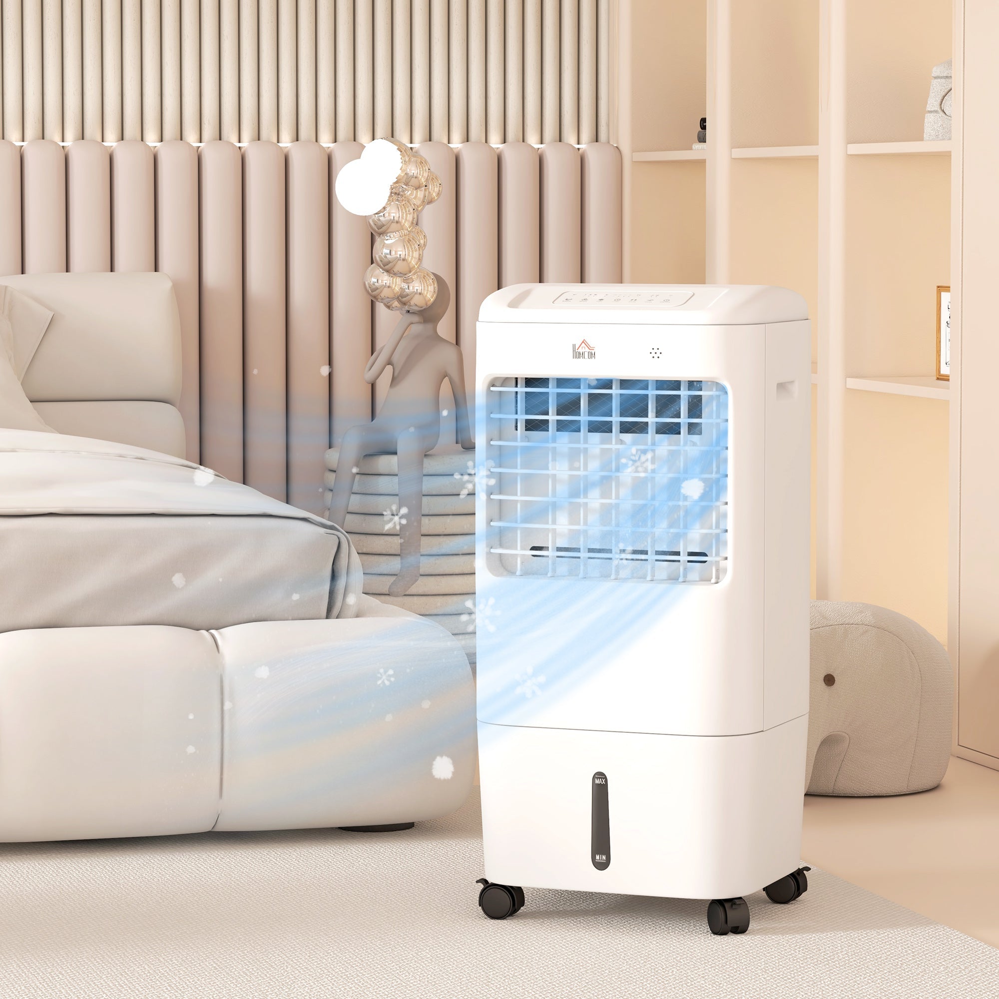 3-in-1 Portable Air Conditioner Humidifier Water Cooling 15L White