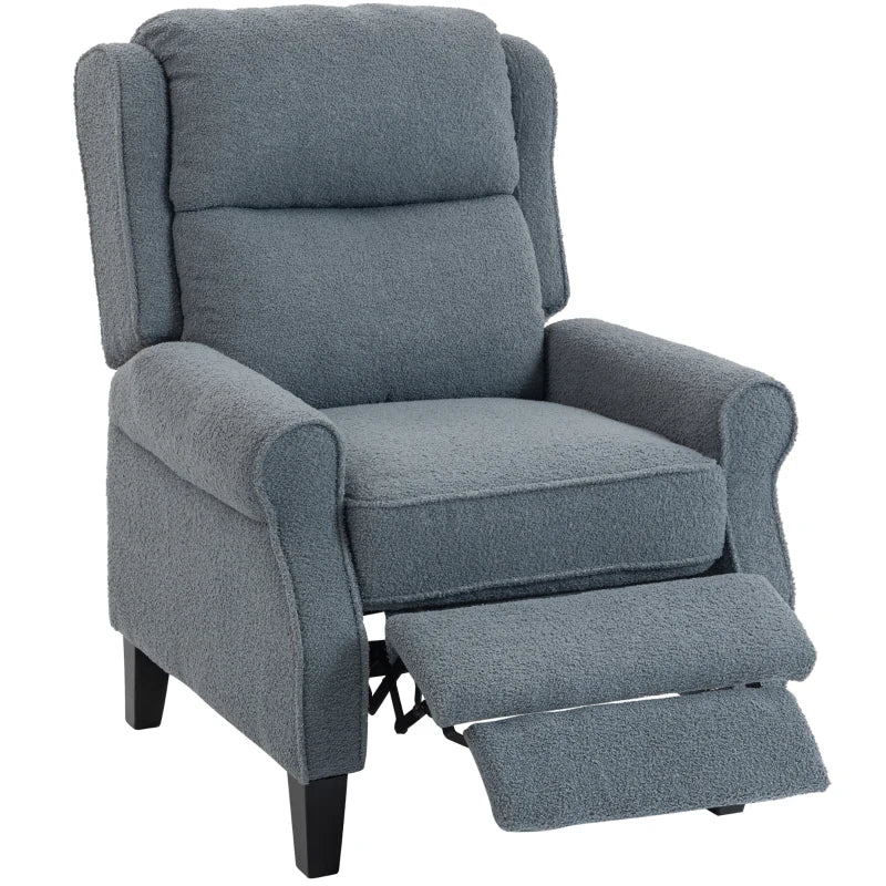 Recliner Armchair Extended Leg Rest Grey