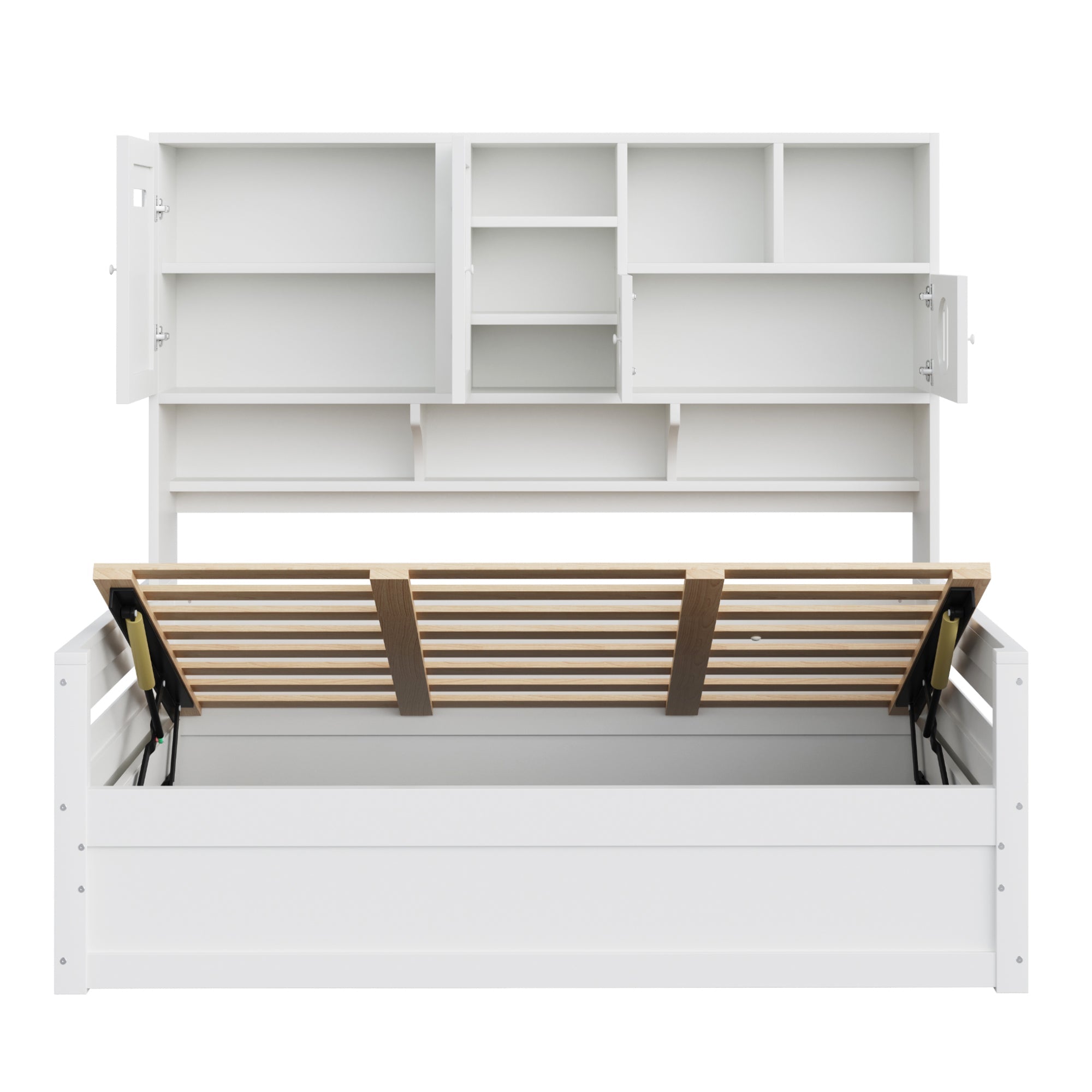 Wooden Sofa Bed, 90x200cm Multifunctional Storage Hydraulic, White