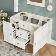 Bathroom Vanity Unit Wall-Mounted 3 Drawers Modern Style 78.5x46x46.8cm - White