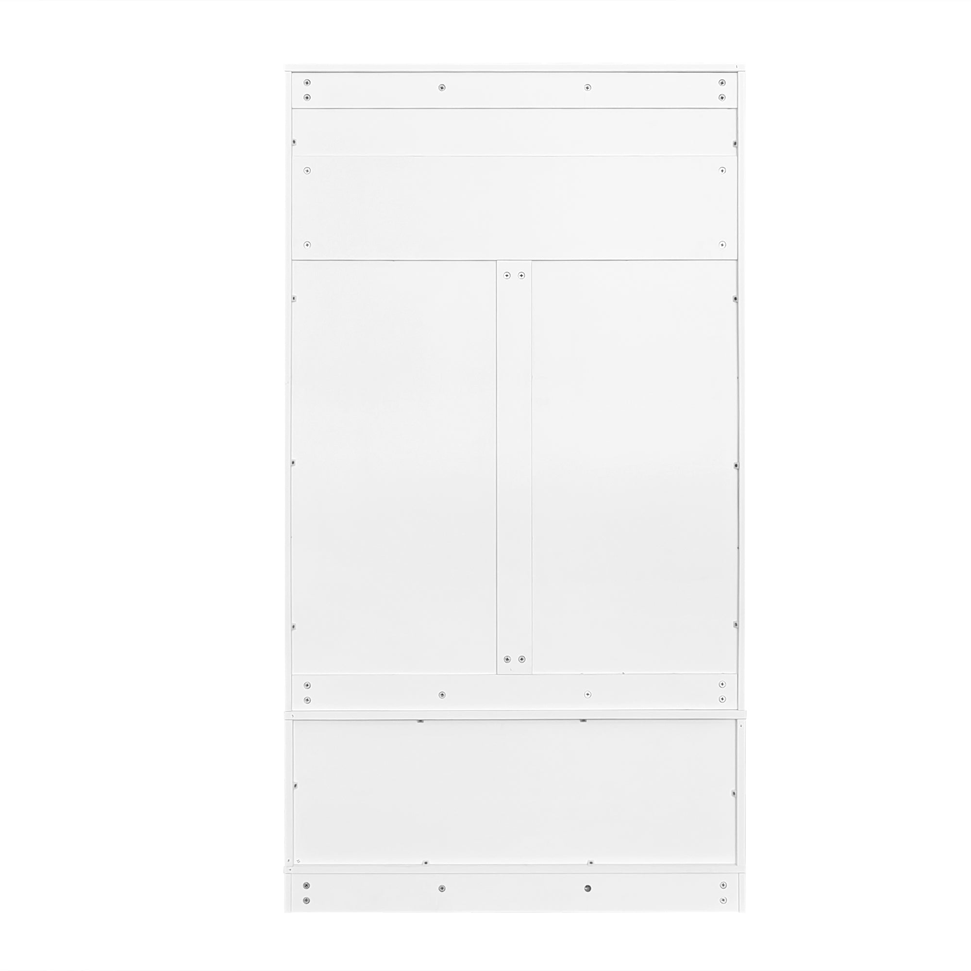 Entrance Cabinet, Storage Seat with Hooks & Open Compartments, White