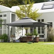 3 x 3 m Pop-Up-Pavillon, höhenverstellbar mit Zubehör – Grau