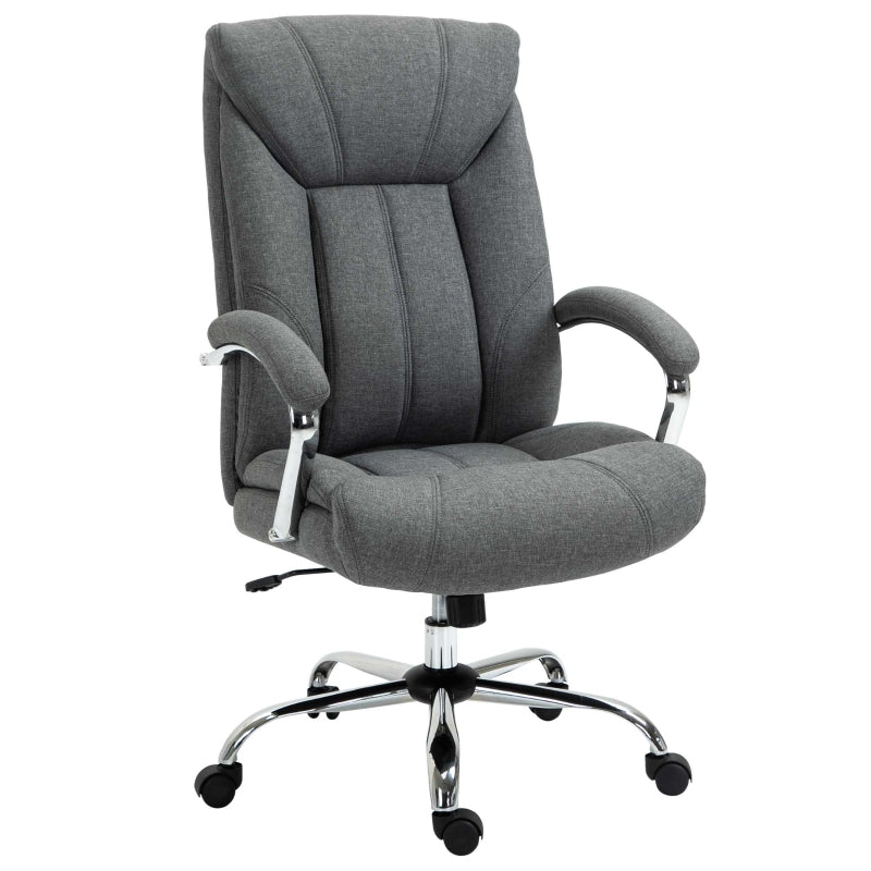 Vinsetto Office Chair, Rocking Function, Ergonomic, Swivel, Nylon Grey