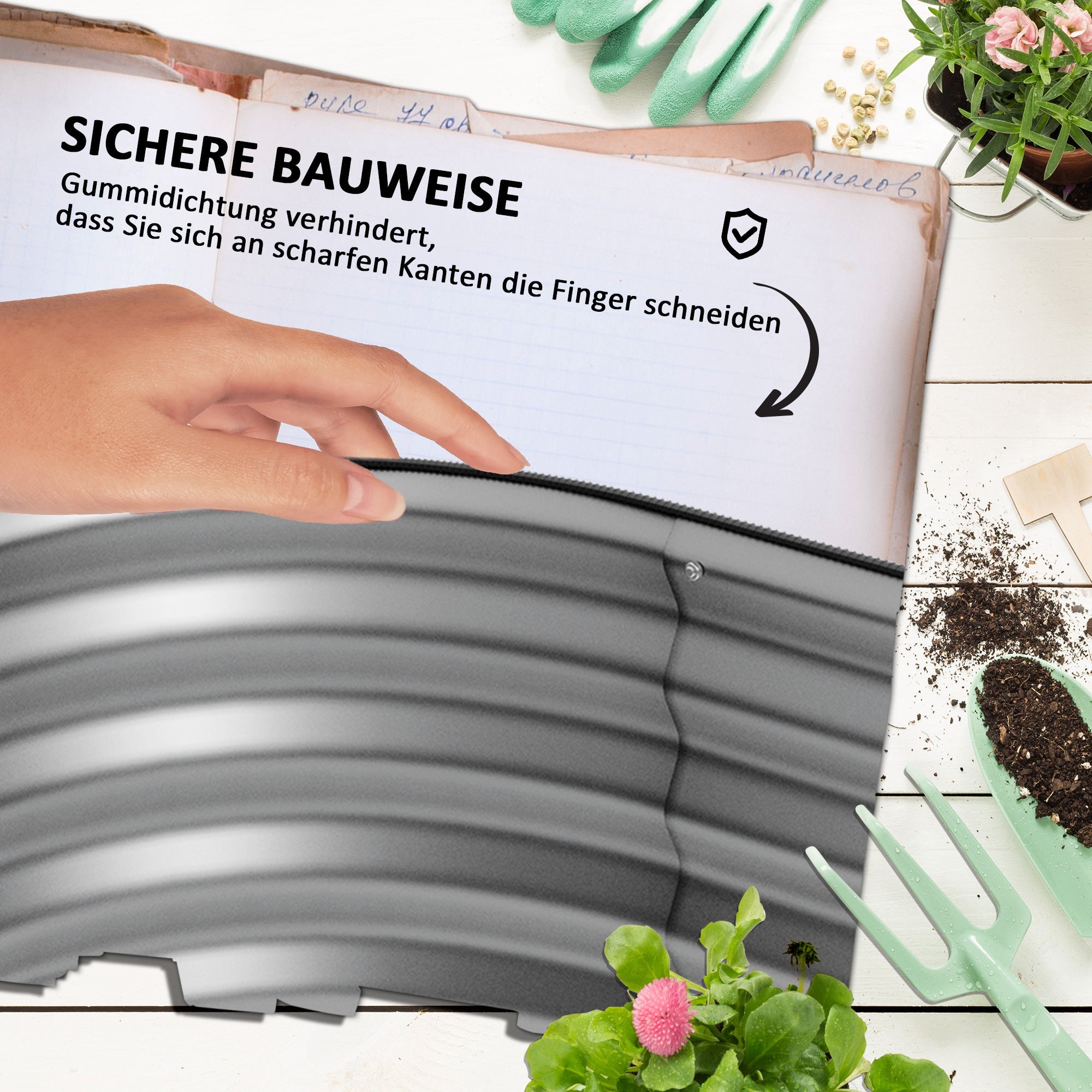 Raised Bed Metal Planter 150 x 62 x 30 cm Vegetable Flower Box Silver