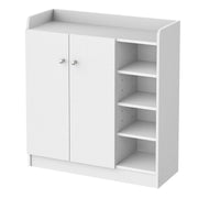 Shoe Cabinet 2 Doors 4 Compartments 83x30x90cm, White