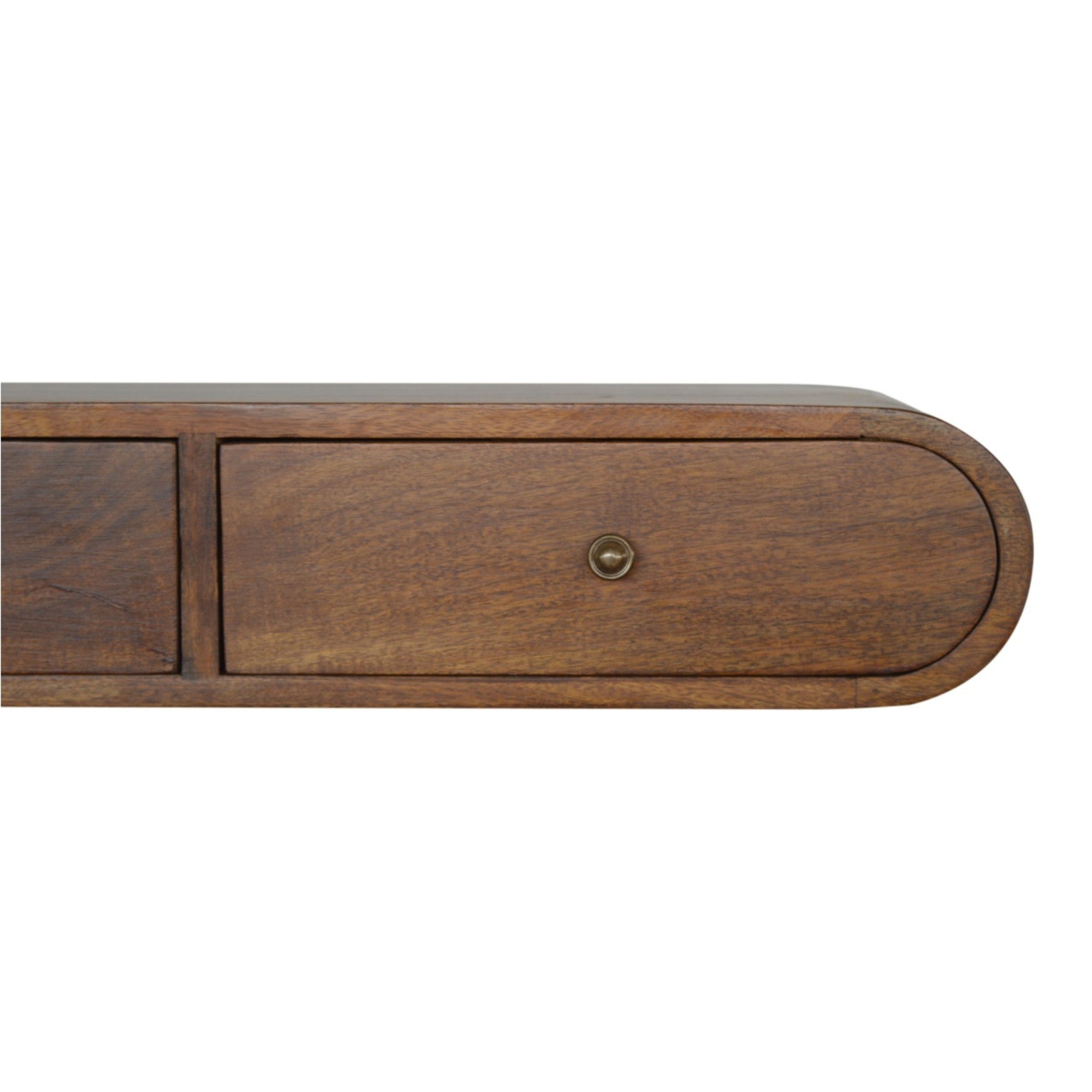 London Console, Floating with 2 Drawers, Solid Wood Dark Brown