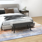 Upholstered Bench - Velvet Look, X-Pattern, 100x36x45 cm - Grey