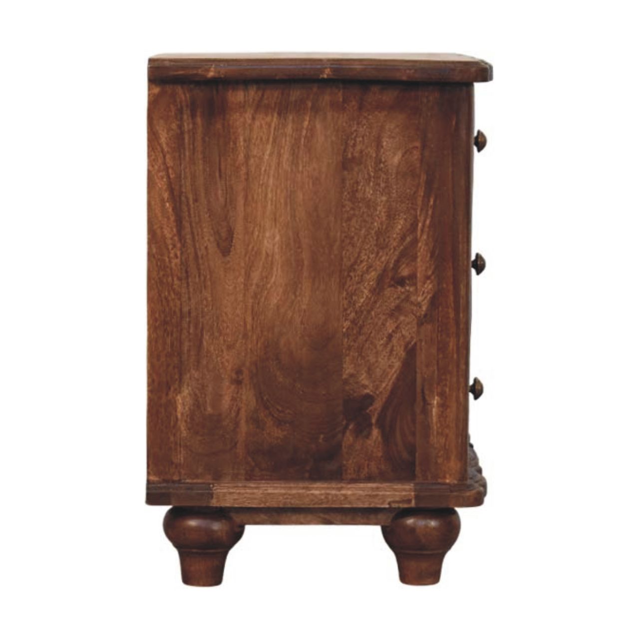 Valencia Bedside with 3 Drawers, Solid Wood Brown