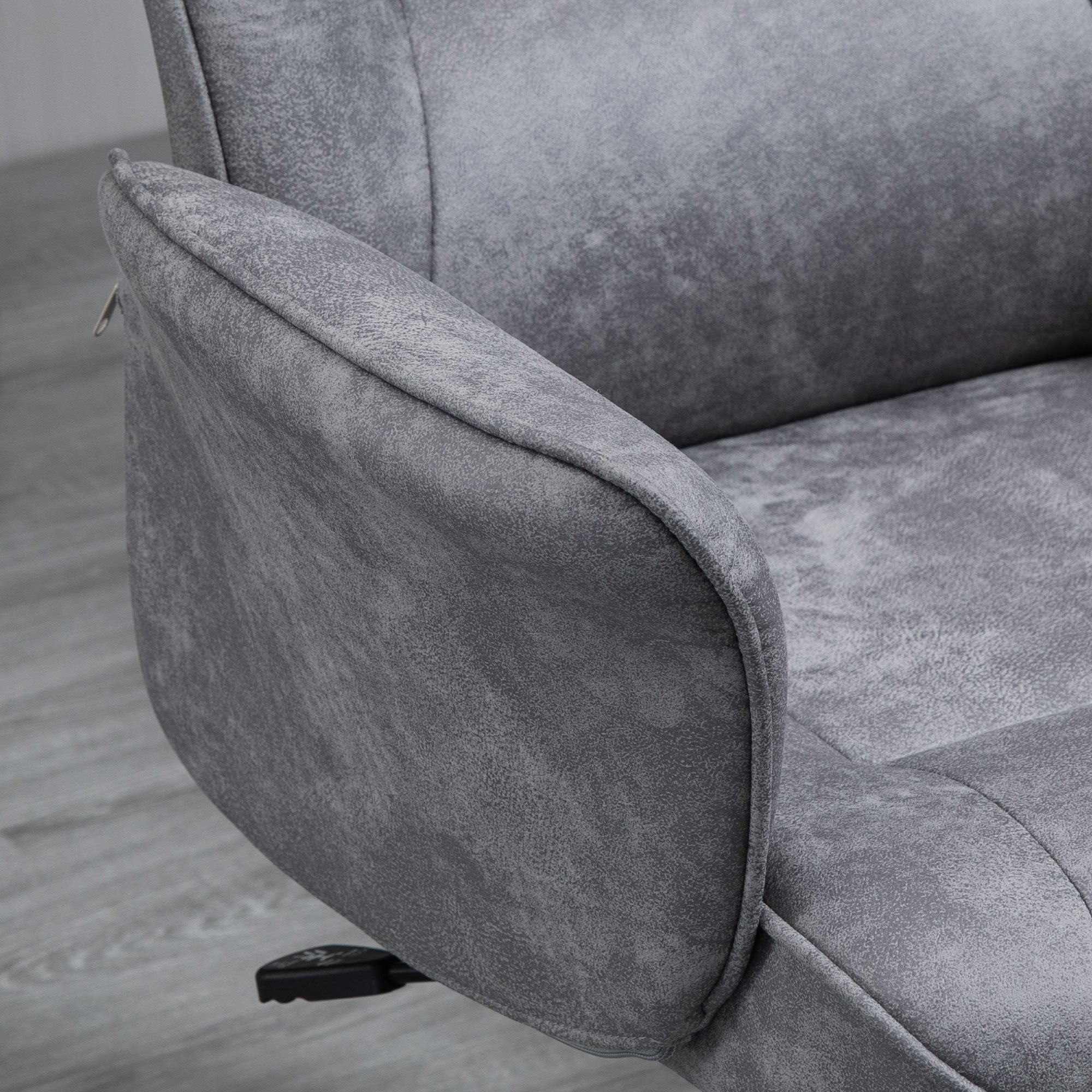 Vinsetto Office Chair XXL Ergonomic Upholstered, Height Adjustable, Rocking Function, Light Grey