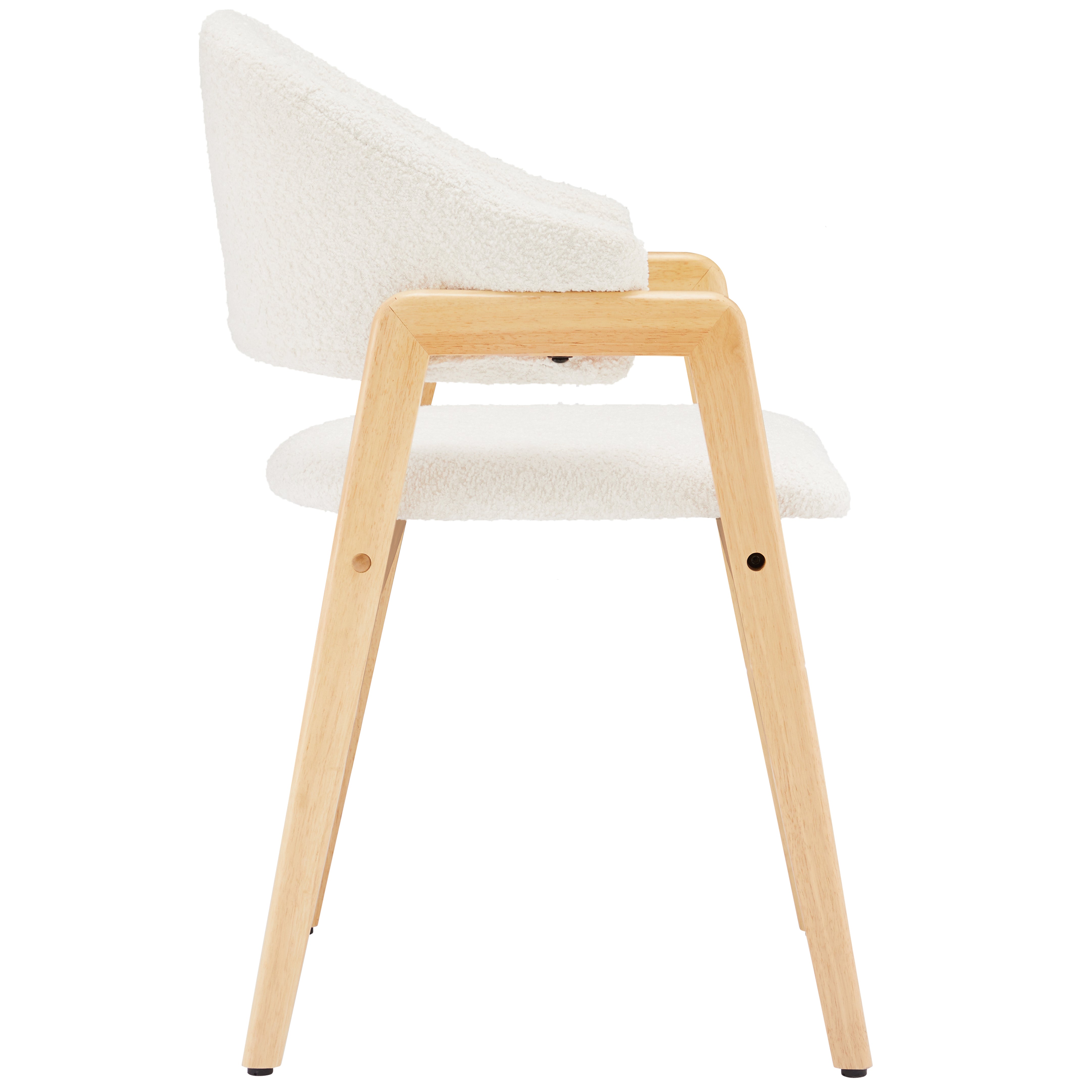 Cocktail Chairs Set of 6 Curved Backrest Teddy - White