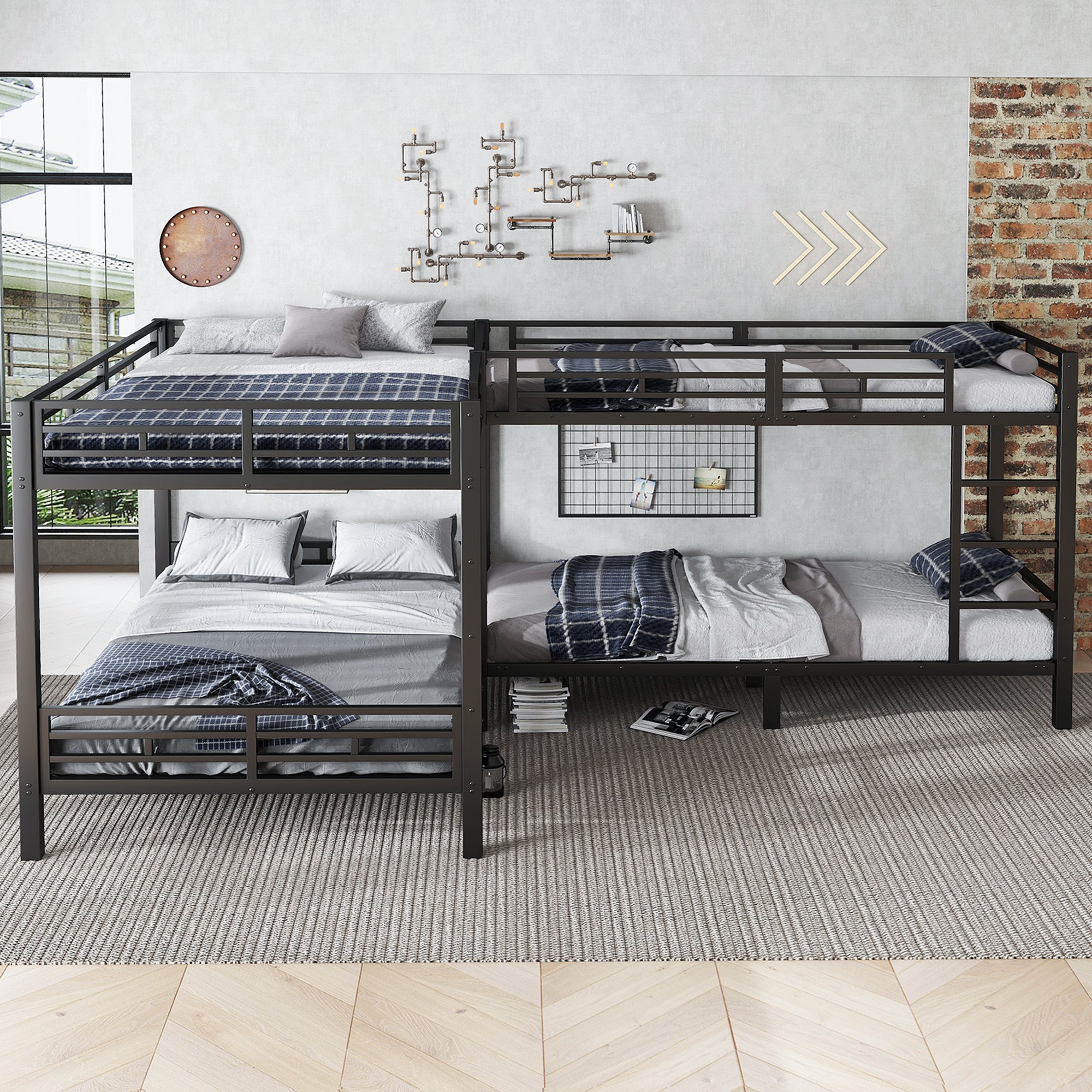 Iron Bunk Bed Multi-Size 90x200cm & 140x200cm Black