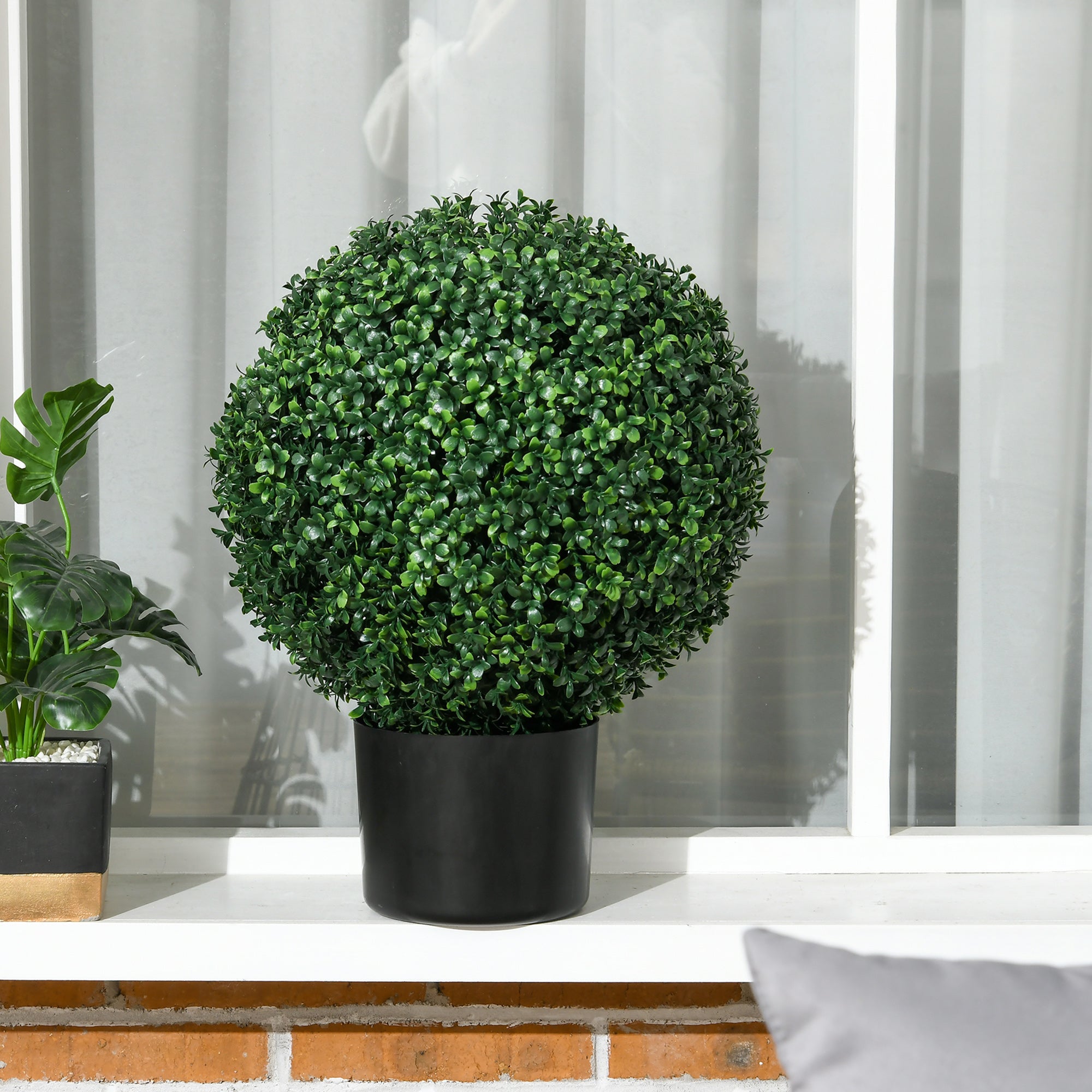 Artificial Plants, UV-resistant Boxwood, 52 cm, Green