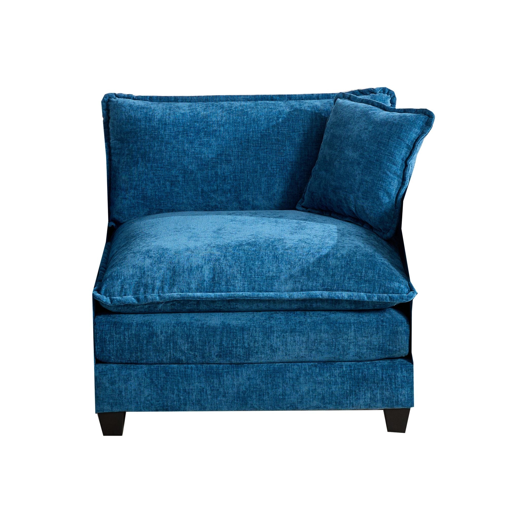 Cloud Sofa One Seat Modern Sectional Cushion (Armrests Not Included) - Blue Chenille
