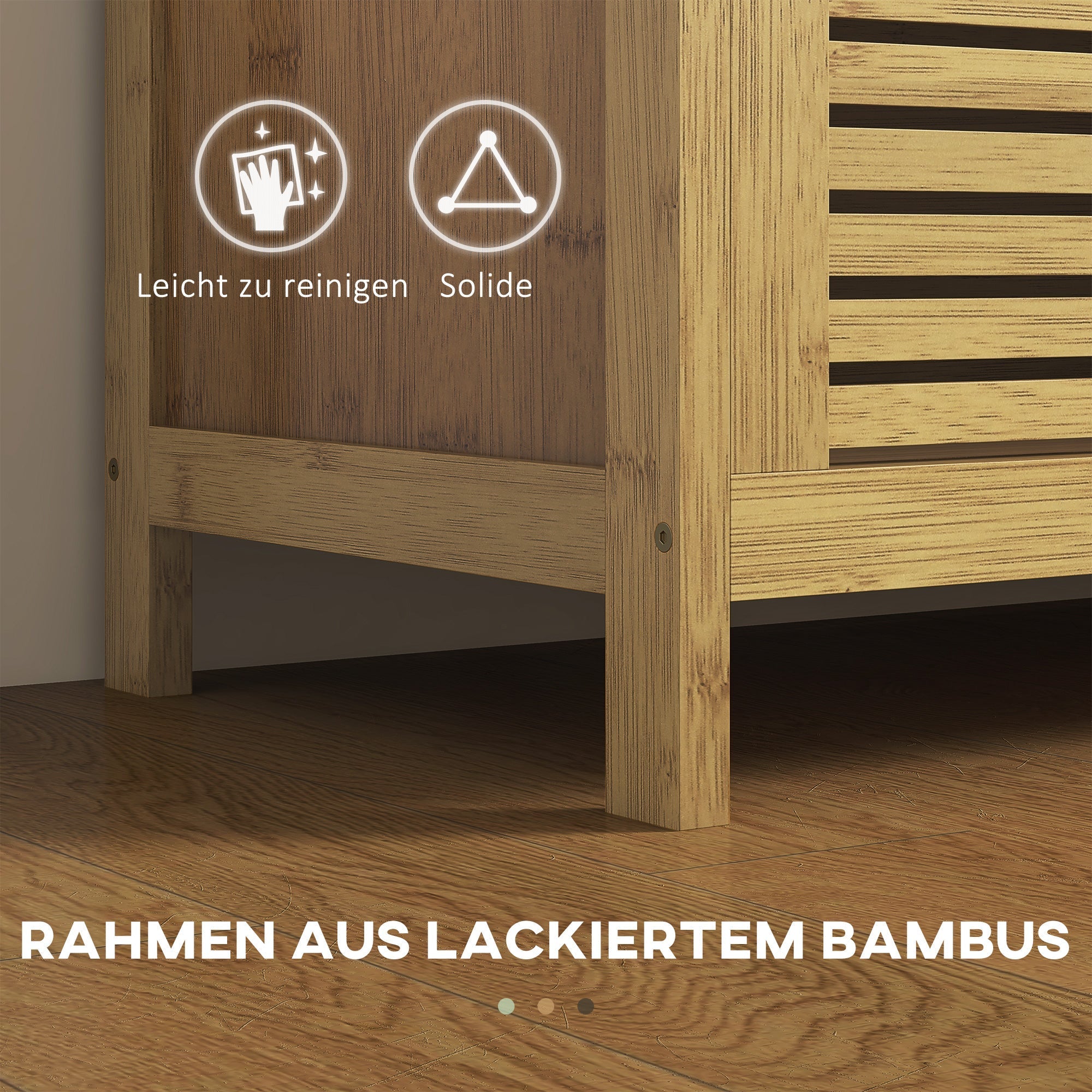 Shoe Bench with Hinged Lid and Rack, Hallway Storage, 100 x 40 x 60 cm, Bamboo