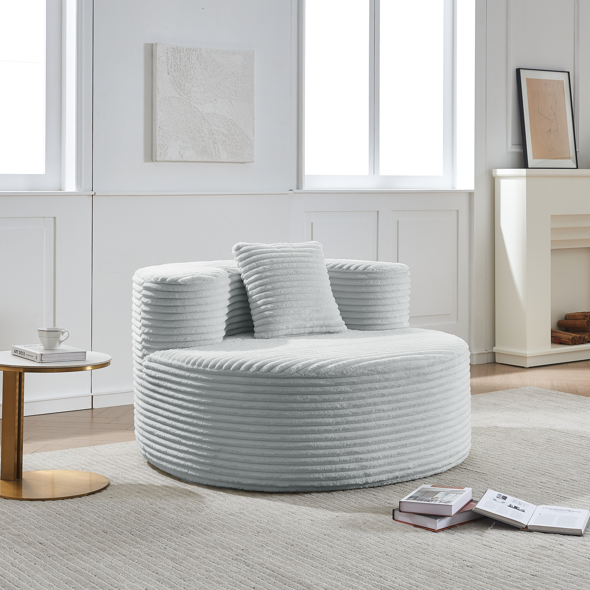 Adult Bean Bag Chair - Oversized Lounge Cushion - Flannel