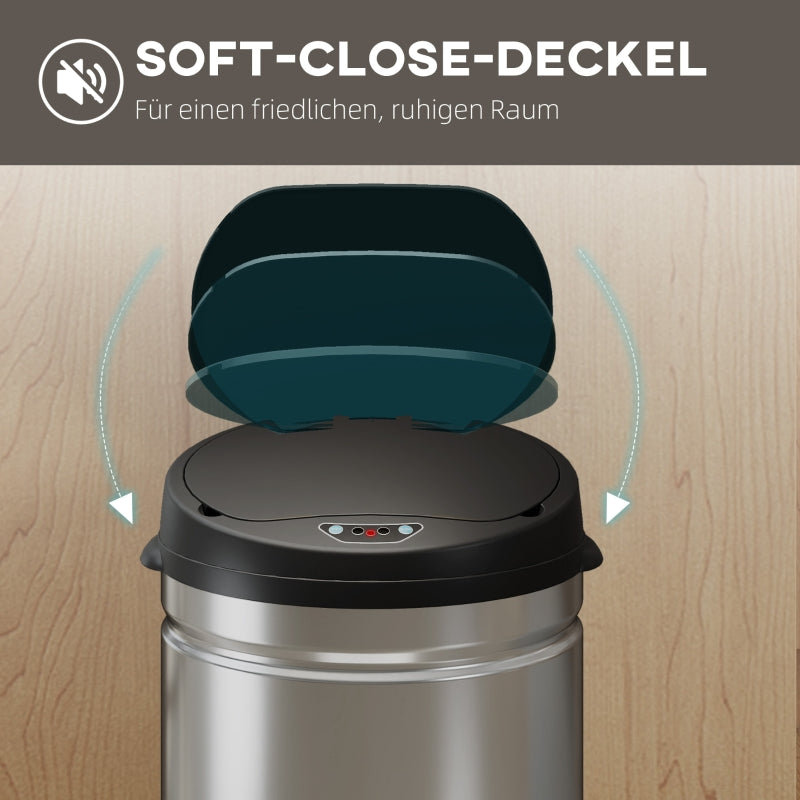 Touchless Sensor Waste Bin 42L Soft-Close - Stainless Steel