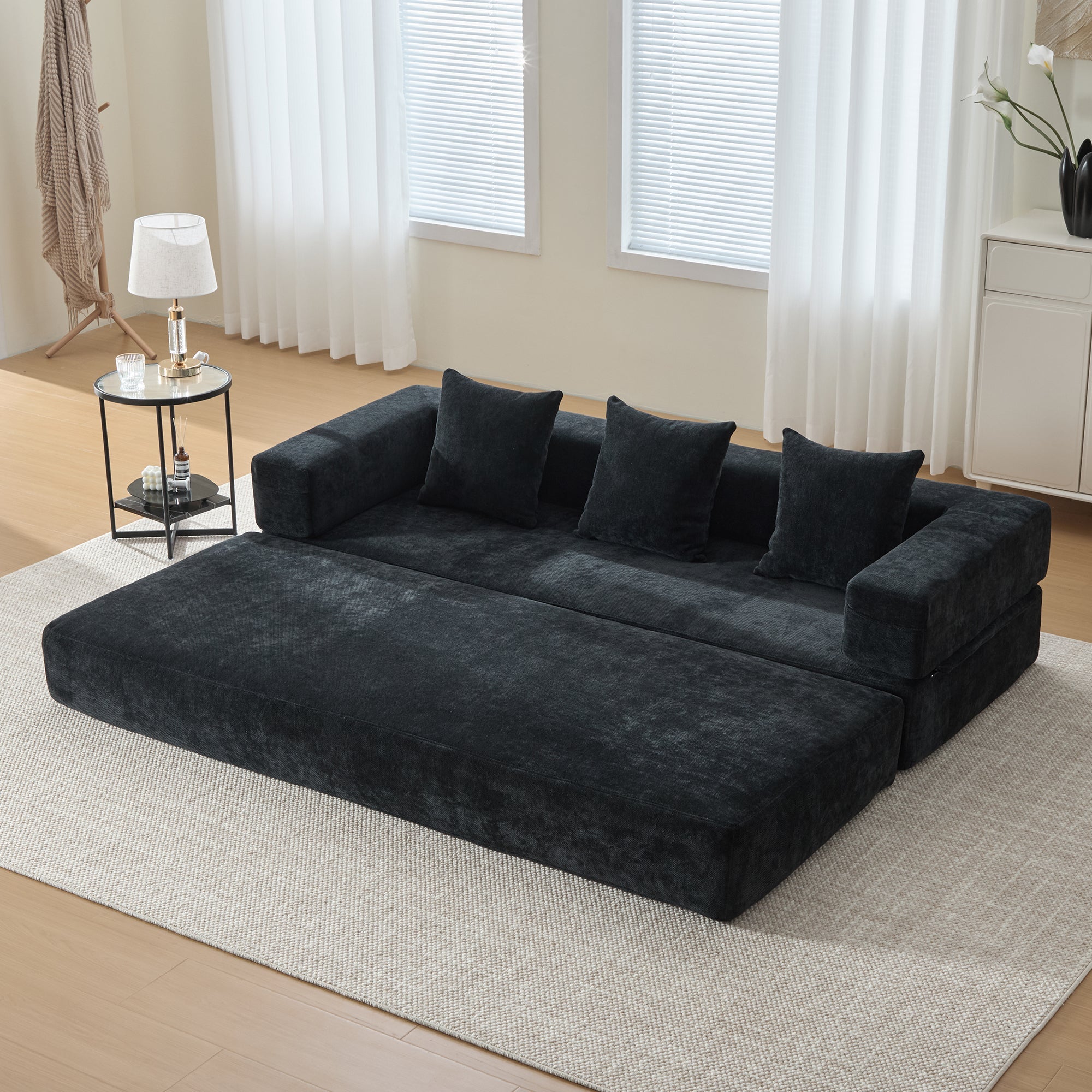 Modular Block Sofa, Super Soft Freely Combinable Storage Pockets, Chenille