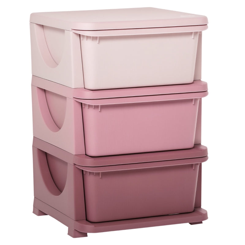 Toy Storage, 3-Tier Chest of Drawers, Pink – Rathwood Store